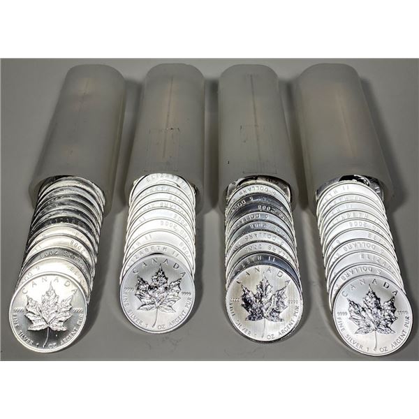 (100) 2008 Olympic .9999 Silver Maple Leaf 1 ozt