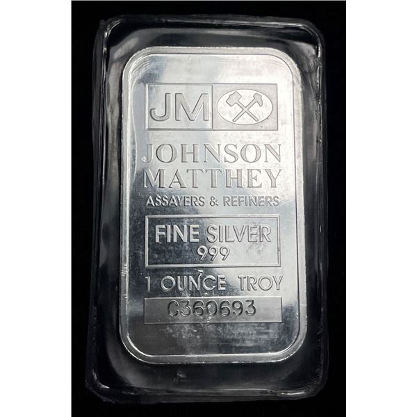 Johnson Matthey 1 ozt .999 Silver Proof Bar