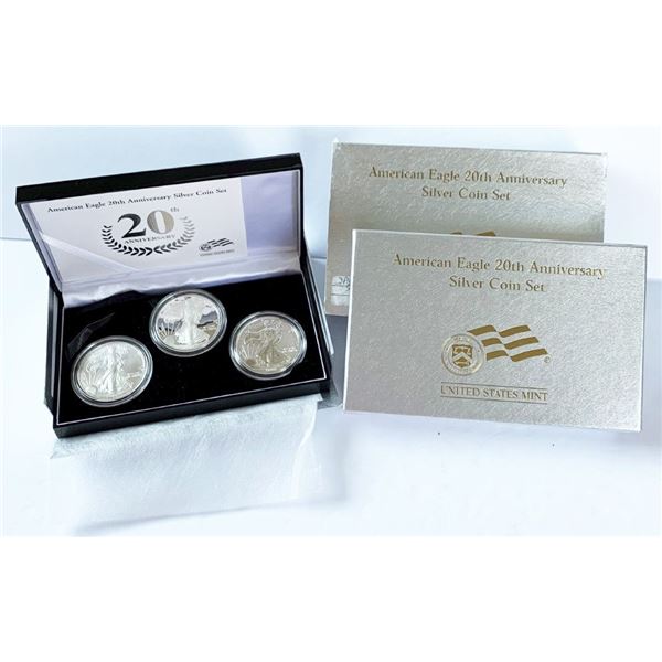 2006-W/P American Silver Eagle 3-coin Set 20th Anniv.