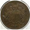 Image 2 : 1864 Two Cent Cent Coin Large Motto Fine