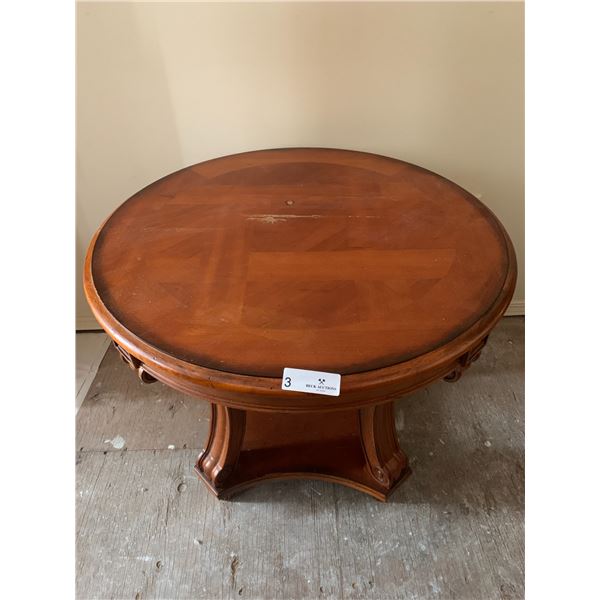 Vintage Round Wooden Side Table