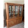 Image 3 : Wooden China Cabinet w/ Brass Accents