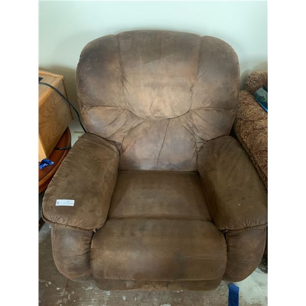Brown Suede-Style Reclining Rocking Chair