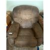 Image 1 : Brown Suede-Style Reclining Rocking Chair