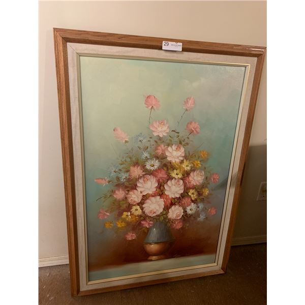 Framed Oil on Canvas Painting of Flowers by Robert Cox