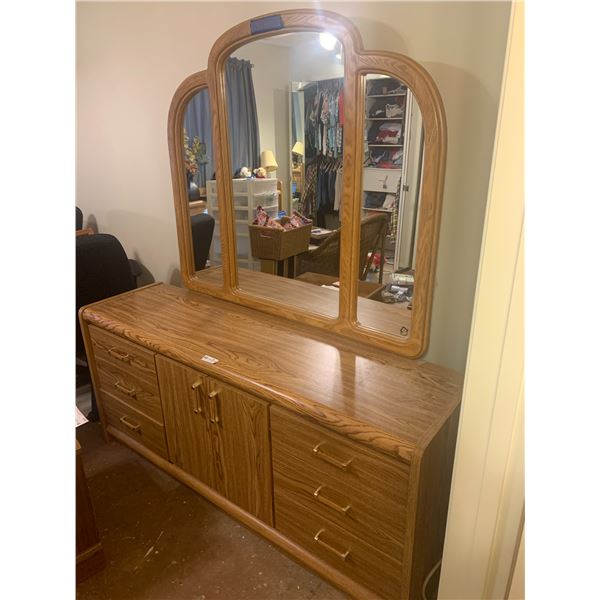 Wooden Chest of Drawers w/ Mirror