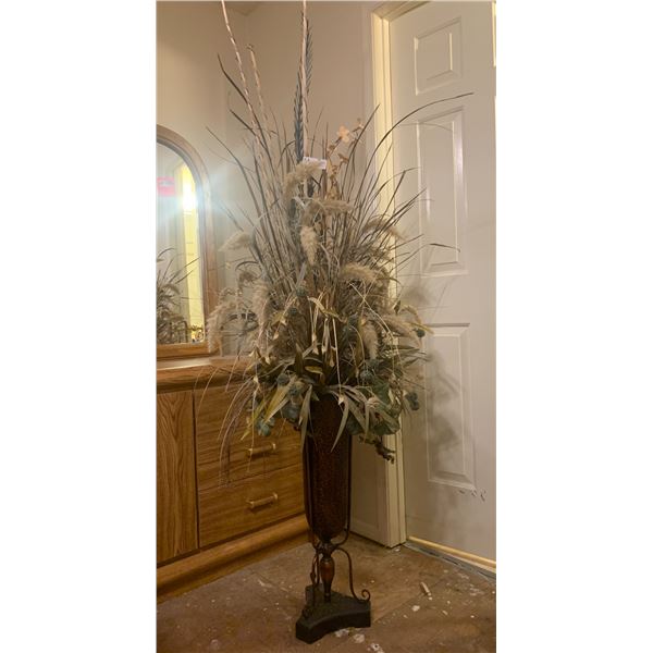 Large Artificial Plant in Copper-Coloured Vase