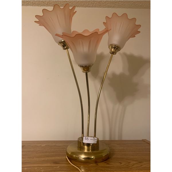Unique Floral Trio Lamp (Tested - Working)