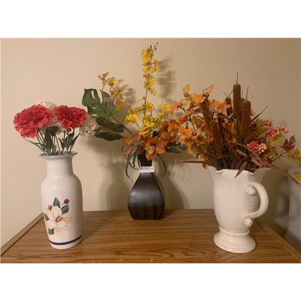 3 x Potted Artificial Plants