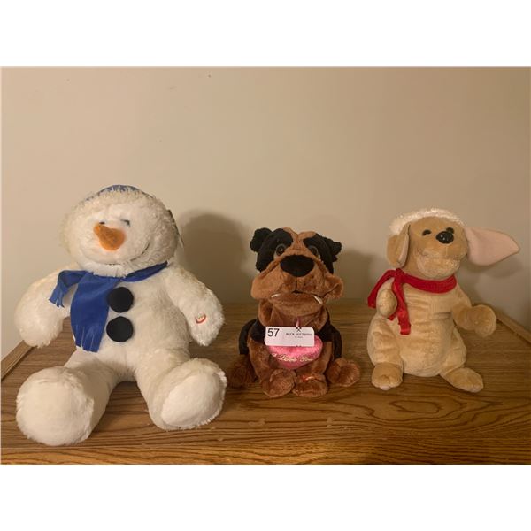 3 x Singing Animatronic Stuffed Animals