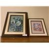 Image 1 : 2 x Framed 3D Artworks - Blue Flowers and Canadian Geese