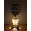 Image 2 : Vintage Hurricane Lamp w/ Spherical Shade (Tested - Working)