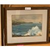 Image 3 : Collage of Sketches by F.D Locke and Oil on Canvas Painting of Rocky Shores