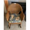 Image 1 : Wicker Rocking Chair with Floral Cushion