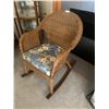 Image 2 : Wicker Rocking Chair with Floral Cushion