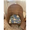Image 1 : Wicker Gliding Chair with Floral Cushion