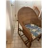 Image 2 : Wicker Gliding Chair with Floral Cushion