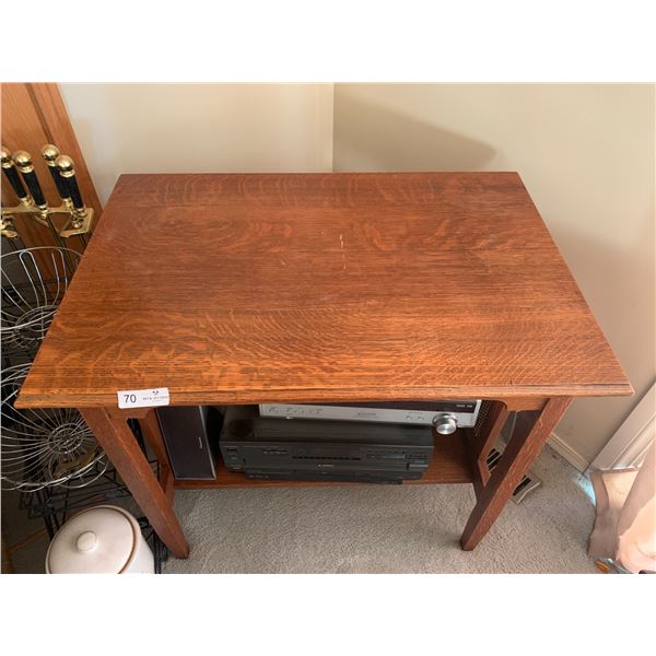 Zebrawood TV Console Table with Wicker Siding
