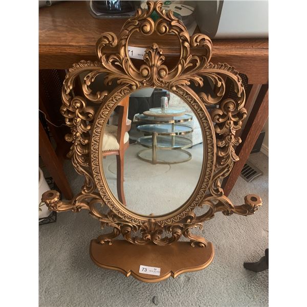 Ornate Wall Mirror with Shelf