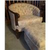 Image 1 : Vintage Floral Parlour Chair w/ Matching Foot Stool