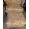 Image 3 : Vintage Floral Parlour Chair w/ Matching Foot Stool