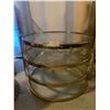Image 1 : Three-Tiered Circular Glass Coffee Table w/ Swiveling Platforms
