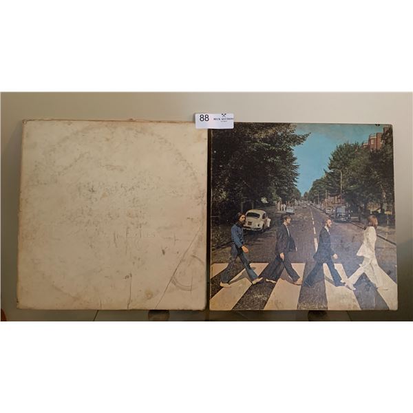 2 x Beatles Vinyl Records -White Album and Abbey Road