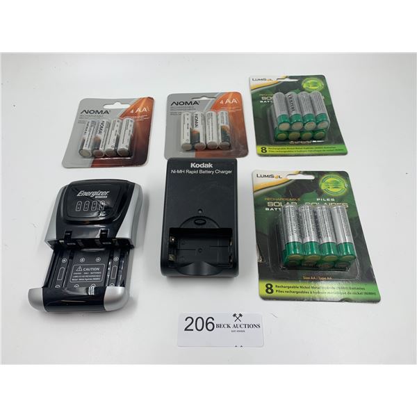 Rechargeable AA Batteries (4 packs) & AA Battery Rechargers (2)