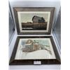 Image 1 : 2 x Framed Canadiana Art Prints by Bruce Johnson and Len Gibbs w/ Rustic Frame