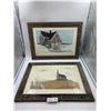 Image 1 : 2 x Framed Canadiana Art Prints by Tom Anthes and Ronald Woodall w/ Rustic Frame