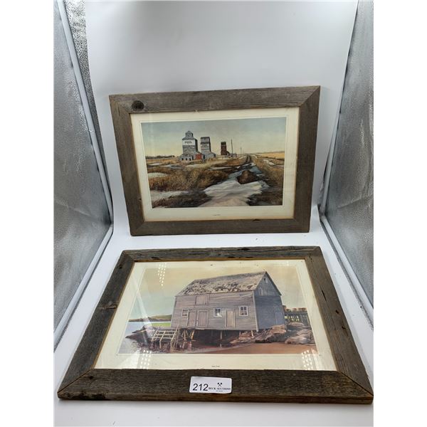 2 x Framed Canadiana Art Prints by George Jenkins and Mary Pratt w/ Rustic Frame