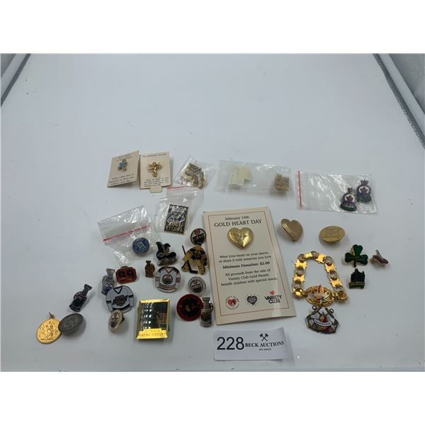 Assortment of Collectible Pins and Pendants