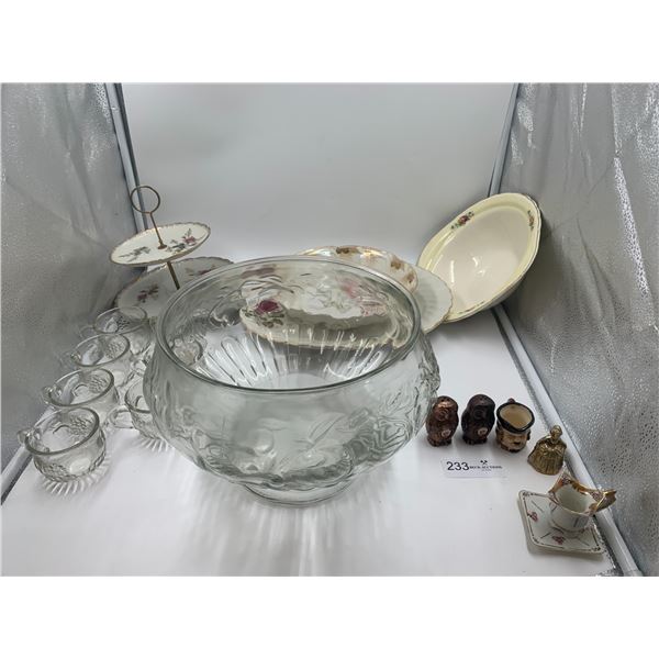 Punch Bowl and Cups, Decorative Plates, and More!