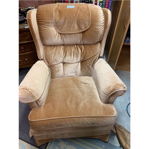 Vintage Upholstered Rocking Recliner