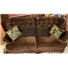 Image 1 : Vintage Upholstered Brown Loveseat