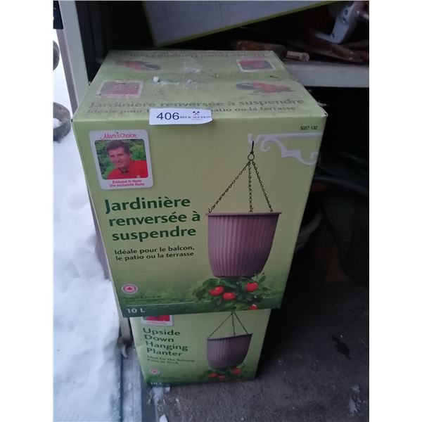 2 x Upside Down Hanging Planters (New in Box)