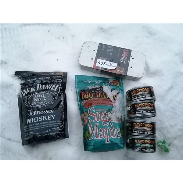 Assortment of Wood Chips for Smoking