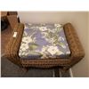 Image 1 : Wicker Ottoman with Floral Cushion
