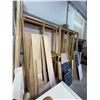 Image 3 : WOOD PRODUCT STORAGE SHELF AND REMAINING CONTENTS