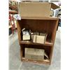 Image 2 : ERIE RED INDUSTRIAL WHEELBARROW AND LIGHT WOOD 5 TIER SHELF WITH CONTENTS