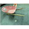 Image 6 : ERIE RED INDUSTRIAL WHEELBARROW AND LIGHT WOOD 5 TIER SHELF WITH CONTENTS