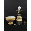 Image 1 : Beautiful Vintage Metal and Porcelain Table Lamp. Working