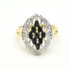 Image 1 : $180 Gold Plated Silver Blue Sapphire White Topaz(1.45ct) Ring