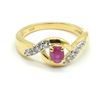 Image 1 : $160 Gold Plated Silver Ruby White Topaz(0.45ct) Ring
