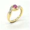 Image 3 : $160 Gold Plated Silver Ruby White Topaz(0.45ct) Ring