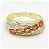Image 1 : $200 Gold Plated Silver Orange Sapphire White Topaz(1.9ct) Ring