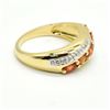 Image 2 : $200 Gold Plated Silver Orange Sapphire White Topaz(1.9ct) Ring