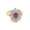 Image 1 : $180 Gold Plated Silver Ruby White Topaz(1.45ct) Ring
