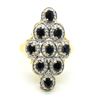 Image 1 : $220 Gold Plated Silver Blue Sapphire White Topaz(2.7ct) Ring