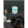 Image 2 : Vintage V-Master Cigarette Maeker, BrassFish, Amber Glass and Metal Ashtrays & A Players Tin